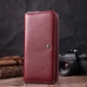 Женский кошелек-клатч ST Leather из натуральной кожи бордовый на молнии с монетницей 56463 - изображение 6