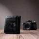 Женский компактный кошелек ST Leather из лакированной натуральной кожи с тиснением черный 55658 - изображение 9