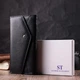 Женский кожаный кошелек ST Leather черный большой 18 карт с монетницей на кнопке 55552 - изображение 8