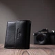 Кошелек женский кожаный с монетницей для кредитных карт маленький ST Leather Черный 39840 - изображение 9
