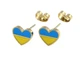 Сережки XUPING TTM Stainless Steel колір 14К пусети "Сердечки Патріотичні жовто-блакитні" (169095) - изображение 1