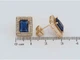 Сережки XUPING Позолота 18K пусети «Сині фіаніти в обрамленні цирконію» 11х13мм (221450) - зображення 2