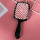 Расческа щетка для волос Superbrush Plus Hollow Comb Черно-розовый - изображение 7