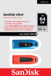 Флеш пам'ять USB SanDisk Ultra 64GB USB 3.0 2 шт. Blue/Red (0619659193508) - зображення 3