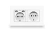 Розетка 2хUSB + розетка 2я с/з 16 А біла - зображення 1