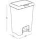 Мусорное ведро с крышкой и педалью MVM BIN-03 18L GRAY - изображение 5