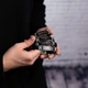 Браслет з індивідуальним гравіюванням "Edge Black" Шкіряний з вставккою з нержавіючої сталі - зображення 9
