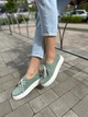 Жіночі мокасини ShoesBand М'ятного кольору натуральний нубук із перфорацією 38 (25-25,5 см) (S30001) - зображення 6