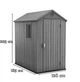 Сарай садовый пластиковый (домик) Keter DARWIN 4x6 (17209417) Серый - изображение 5