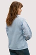 Жіноча святкова лляна блузка з вишивкою Ніжний Орнамент V-0205 (3XL)120 блакитна (25820411120) - зображення 4