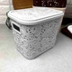 Високий сірий кошик з кришкою 3.5л Харків Ажур - зображення 1