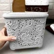 Високий сірий кошик з кришкою 3.5л Харків Ажур - зображення 7