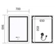 Дзеркало Mixxus Premium FLASH MR21-70x90 (LED Touch, Anti-fog, димер, годинник) (MP6618) - зображення 8