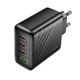 Мощный зарядный адаптер HOCO CS27A 67W PD с 4 портами (3×USB-C+USB-A), черный - изображение 4