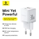 Мережевий зарядний пристрій Baseus Palm Fast Charger C+U 30W EU Moon White (P1011160A213-00) - зображення 7
