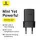 Мережевий зарядний пристрій Baseus Palm Fast Charger 1C 30W EU Cluster Black (P10111605113-00) - изображение 9