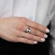 Срібна каблучка Клевер 3102372 Діамант, 18,5 размер - изображение 3