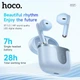 Беспроводные наушники Hoco EQ7 (Bluetooth 5.3, зарядный футляр, 300 мАч, LED дисплей, сенсорное управление, 7 часов работы) - Синий - изображение 5