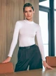 Гольф облегающий приталенный силуэт водолазка вискоза Seventeen 2XL-3XL Белая 2266.6294 - изображение 4