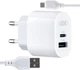 Сетевое зарядное устройство для XO L97 (1Type-C/1USB/2.4A) + USB - MicroUSB White (XO-L97-MC) - изображение 1