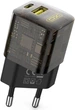 Сетевой зарядный XO CE05 USB+Type-C/PD 30W+QC3.0 18W Black (XO-CE05-BK) - изображение 1