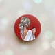 Держатель для смартфона / планшета попсокет Popsocket Красный :: Девушка с латте (принт 227) - изображение 1