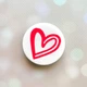 Держатель для смартфона / планшета попсокет Popsocket Белый :: Сердце красное (принт 46) - изображение 1