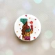Держатель для смартфона / планшета попсокет Popsocket Белый :: Девушка с листьями (принт 221) - изображение 1