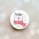 Держатель для смартфона / планшета попсокет Popsocket Белый :: Медведь в шарфе (принт 147) - изображение 1