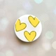 Держатель для смартфона / планшета попсокет Popsocket Белый :: Сердечки желтые (принт 259) - изображение 1