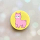 Держатель для смартфона / планшета попсокет Popsocket Желтый :: Лама розовая (принт 100) - изображение 1