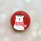 Держатель для смартфона / планшета попсокет Popsocket Красный :: Медведь в шарфе (принт 147) - изображение 1