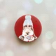 Держатель для смартфона / планшета попсокет Popsocket Красный :: Девушка с собачкой (принт 142) - изображение 1