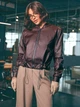 Бомбер жіночий на блискавці з куліскою з еко шкіри Seventeen 2XL-3XL Бургунді 2245.6262 - зображення 4