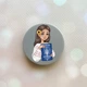 Тримач для смартфона / планшета попсокет Popsocket Сірий :: Дівчина з паспортом (принт 12) - зображення 1