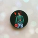 Держатель для смартфона / планшета попсокет Popsocket Черный :: Девушка в зеленом (принт 224) - изображение 1