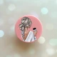 Держатель для смартфона / планшета попсокет Popsocket Розовый :: Девушка с латте (принт 227) - изображение 1