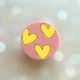 Держатель для смартфона / планшета попсокет Popsocket Розовый :: Сердечки желтые (принт 259) - изображение 1