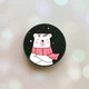 Держатель для смартфона / планшета попсокет Popsocket Черный :: Медведь в шарфе (принт 147) - изображение 1