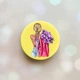 Держатель для смартфона / планшета попсокет Popsocket Желтый :: Девушка с сиренью (принт 7) - изображение 1