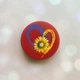 Держатель для смартфона / планшета попсокет Popsocket Красный :: Сердце. Подсолнух (принт 260) - изображение 1