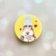 Держатель для смартфона / планшета попсокет Popsocket Желтый :: Девушка с собачкой (принт 142) - изображение 1