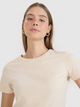 T-shirt damski bawełniany 4F 4FWSS25TTSHF2351-083S XL Beżowy (5905700409724) - obraz 6