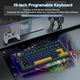 Механічна бездротова (Bluetooth + 2,4G) клавіатура з HOT SWAP AULA F75 RGB Reaper switch Mac/Win УКР/АНГЛ Black+Gradient Grey/Чорний з сірим (F75BGG) - зображення 7