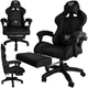 Кресло геймерское Dunmoon 24243 с подставкой для ног Black - изображение 2