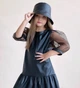 Панамка для дівчинки еко шкіра демісезонна 58 Baby Angel чорна - изображение 1