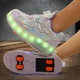 Роликовые кроссовки с подсветкой LED на четырех колесах SP-Sport Бабочка OB-3413 размер 35 фиолетовый - изображение 10