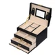 Шкатулка Casegrace SP-01111 Black для украшений и ювелирных изделий трехуровневая с зеркалом - изображение 3