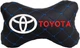 Подушка на подголовник EVAtech ECO 27 х 16 см Toyota Черная с синей нитью (SPCRBLV031) - изображение 1