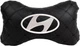 Подушка на подголовник EVAtech ECO 27 х 16 см Hyundai Черная с черной нитью (SPCRBBV012) - изображение 1